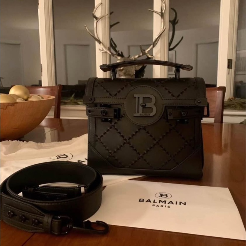 Rare Balmain Black B-Buzz 23 Leather Tote